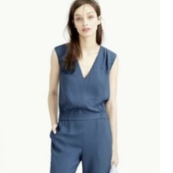 J.Crew blue sleeveless jumpsuit size 2 - Picture 1 of 5